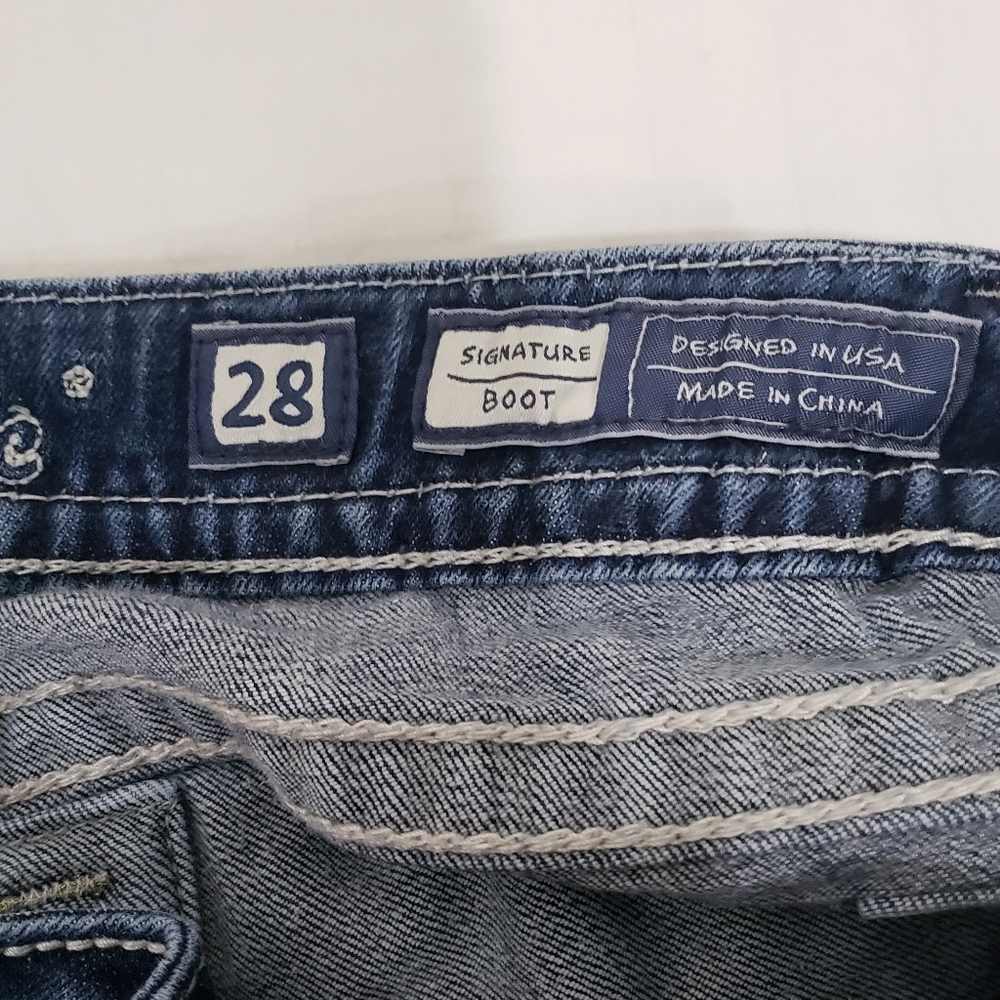 SOLD!! Miss Me Jeans  28x34 Gold n Silver Crystals, sequins, - Picture 4 of 6